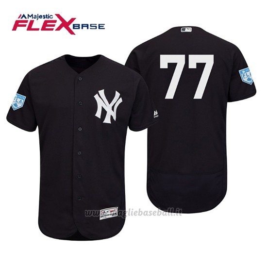 Maglia Baseball Uomo New York Yankees Clint Frazier Flex Base Entrenamiento De Primavera 2019 Blu